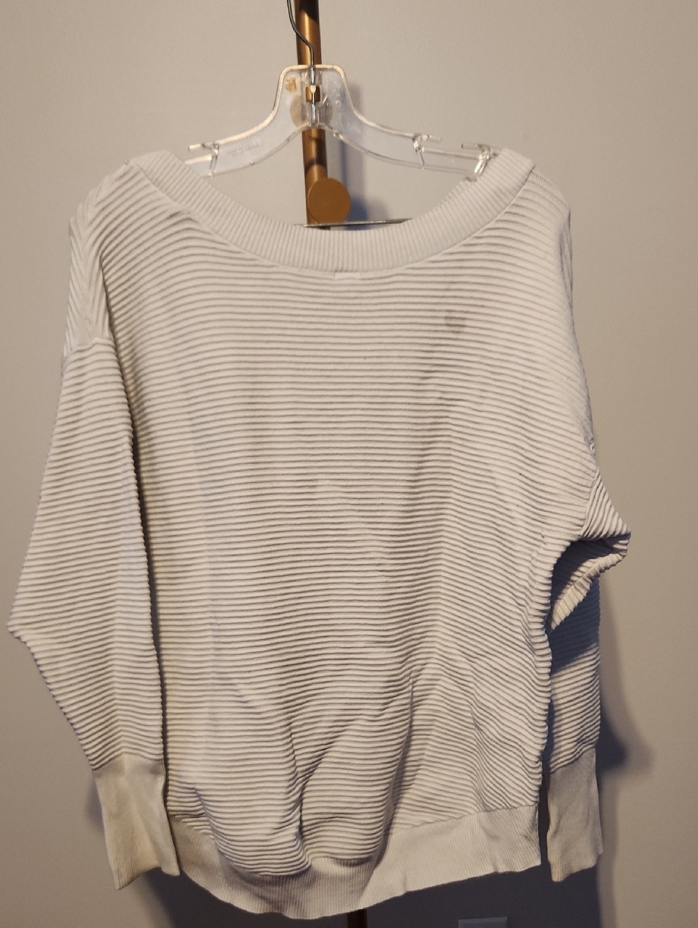 Women's Textured Long Sleeve Top - White - Picture 4 of 6